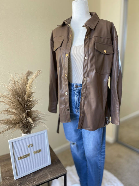 BROWN FAUX LEATHER